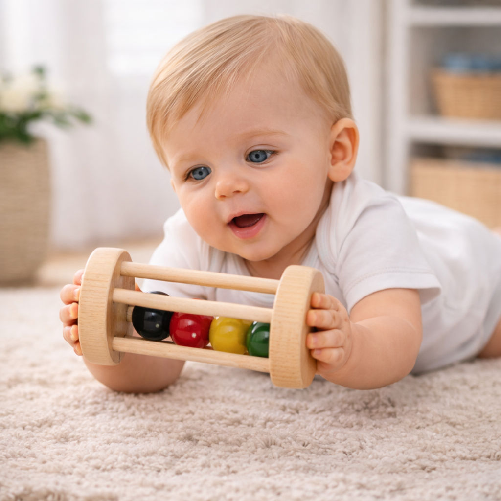 Wooden Rolling Rattle